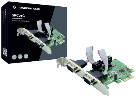 Conceptronic SRC01G 2 port Soros dugaszkártya PCI-Express, Soros (9 pólusú) PCIe 2. kép
