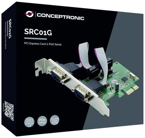 Conceptronic SRC01G 2 port Soros dugaszkártya PCI-Express, Soros (9 pólusú) PCIe 3. kép