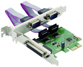Conceptronic SPC01G 1+2 port Soros/párhuzamos dugaszkártya PCI-Express, Párhuzamos (IEEE 1284), Soro