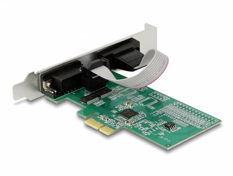 Delock 89555 2 port Soros dugaszkártya PCI-Express, RS232 PCIe x1 2. kép