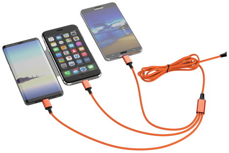 Smrter USB töltőkábel USB 2.0 Apple Lightning dugó, USB-A dugó, USB-C® dugó, USB mikro B dugó 1.20 m 3. kép