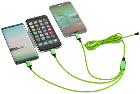 Smrter USB töltőkábel USB 2.0 Apple Lightning dugó, USB-A dugó, USB-C® dugó, USB mikro B dugó 1.20 m 3. kép