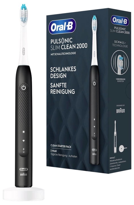 Oral-B Pulsonic Slim Clean 2000 Black 4210201396208 Elektromos fogkefe Ultrahangos fogkefe Fekete 2. kép