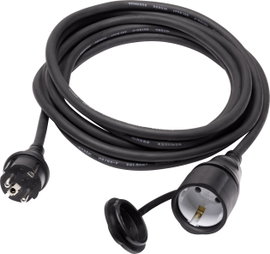 Sygonix SY-5044438 Áram Hosszabbítókábel 16 A Fekete 3.00 m H07RN-F 3G 1,5 mm²