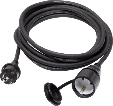 Sygonix SY-5044438 Áram Hosszabbítókábel 16 A Fekete 3.00 m H07RN-F 3G 1,5 mm²