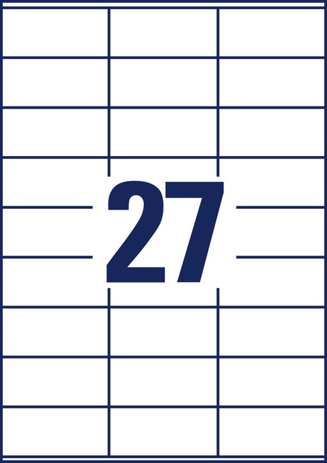 Avery-Zweckform 3479 Univerzális etikett 70 x 32 mm Papír Fehér 2700 db Véglegesen tapadó Színes léz 4. kép