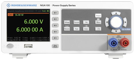 Rohde & Schwarz NGA142COMb Labortápegység, szabályozható 100 V (max.) 2 A (max.) 80 W Távirányítható