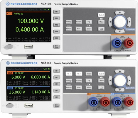 Rohde & Schwarz NGA142COMb Labortápegység, szabályozható 100 V (max.) 2 A (max.) 80 W Távirányítható 9. kép