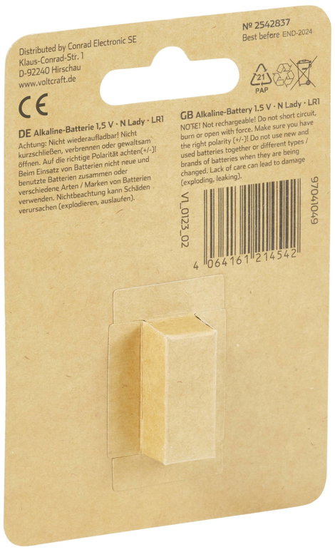Ladyelem VOLTCRAFT LR1 Alkáli mangán 1.5 V 1 db 3. kép