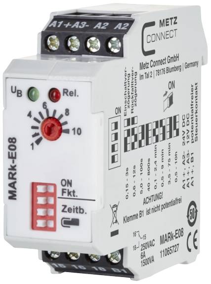 Metz Connect 11065727 MARk-E08 Időrelé Multifunkció 24 V/AC, 24 V/DC 1 db 1 váltó