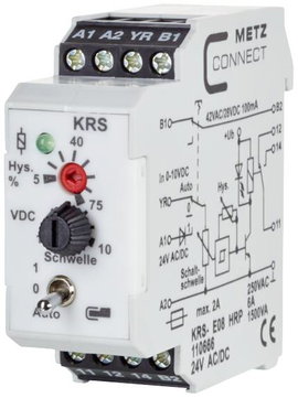 Metz Connect 110666 Küszöbérték kapcsoló 24, 24 V/AC, V/DC (max) 1 váltó 1 db