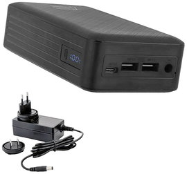 Powerbank 26800 mAh lítiumion USB, USB-C®, DC alj, fekete, XTPower XT-27000