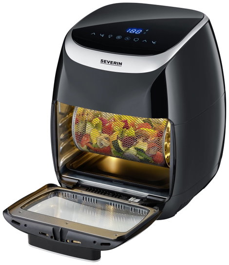 Severin FR 2446 Fritőz 2000 W Forrólevegő funkció, Túlhevülés elleni védelem Fekete/ezüst 2. kép