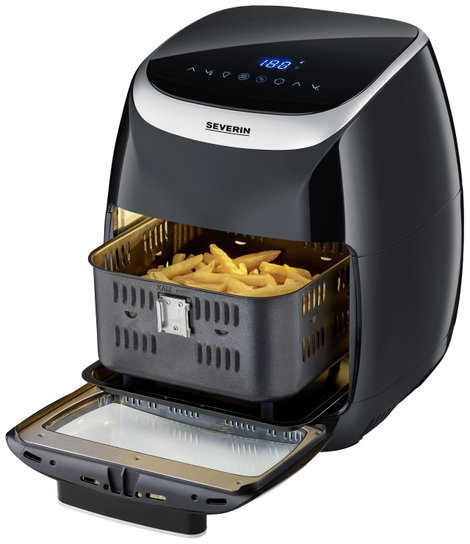 Severin FR 2446 Fritőz 2000 W Forrólevegő funkció, Túlhevülés elleni védelem Fekete/ezüst 4. kép