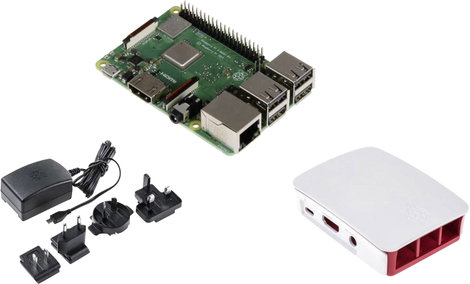 Raspberry Pi® Essentials Kit Raspberry Pi® 3 B 1 GB 4 x 1.2 GHz Tápegységgel, Házzal