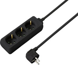 Sygonix SY-4890978 Hálózati elosztó Fekete Védőérintkezős 1 db