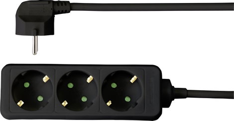 Sygonix SY-4890978 Hálózati elosztó Fekete Védőérintkezős 1 db 2. kép