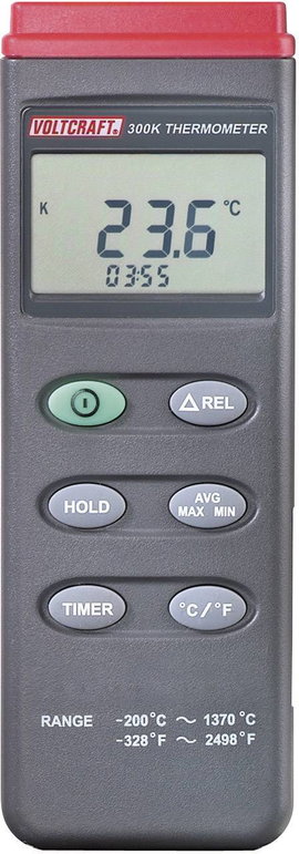 1 csatornás digitális K típusú hőmérő, -200 - +1370 °C, Voltcraft K201