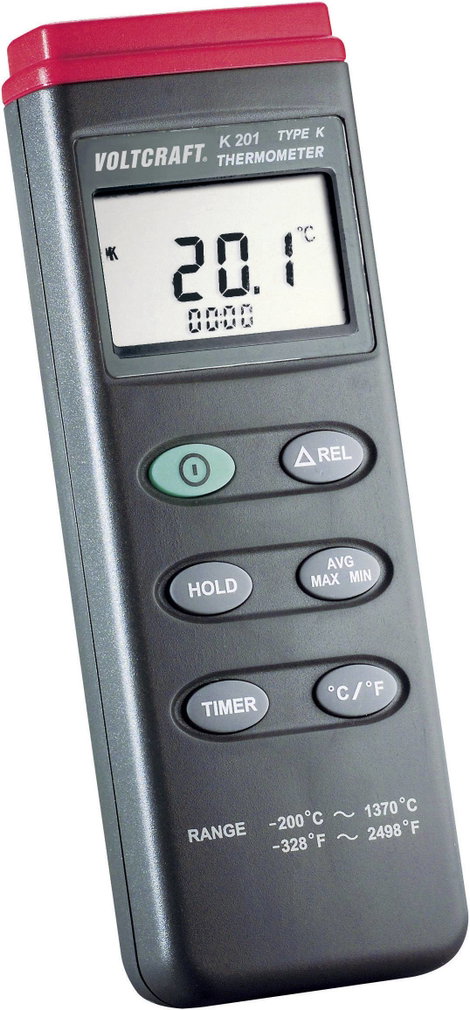 1 csatornás digitális K típusú hőmérő, -200 - +1370 °C, Voltcraft K201 5. kép