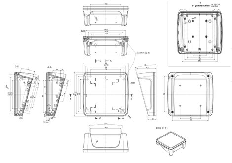 Bopla BoPad BOP 1616 P-9016-SET Pultos műszerdobozok 164 x 160 x 68.40 ABS Fehér (RAL 9016) 1 db 4. kép