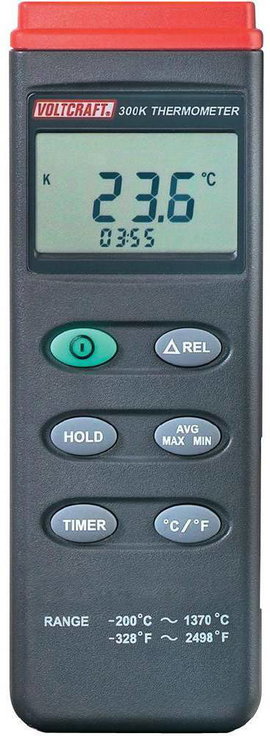 4 csatornás adatgyűjtős digitális hőmérő, -200 - +1370 °C, Voltcraft K204