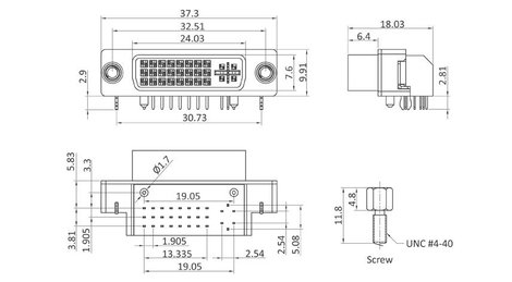 Connfly DS1091-VN0S Beépíthető hüvely Alj, beépíthető, vízszintes Pólusszám: 29 Bézs 1 db Tray 2. kép