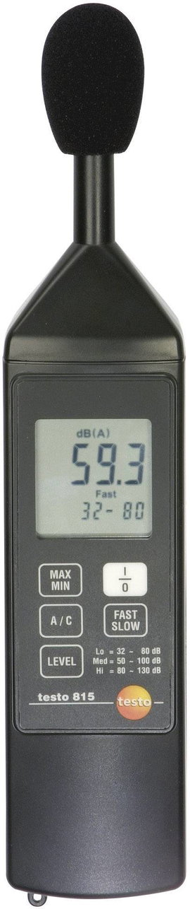 Decibel mérő, zajszintmérő 31.5 - 8 kHz, 32 - 130 dB A/C, Testo 815