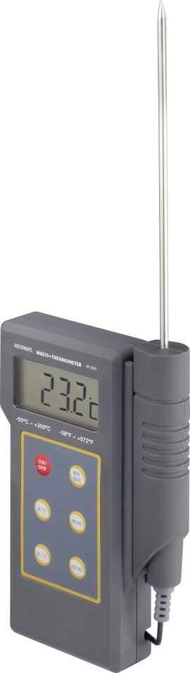 Digitális beszúrós hőmérő, folyadék hőmérő -50 - +300 °C, K típus, Voltcraft DT-300