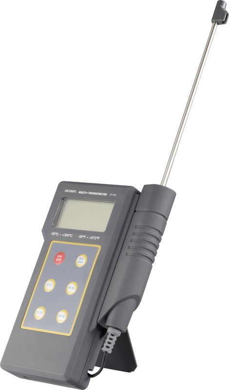 Digitális beszúrós hőmérő, folyadék hőmérő -50 - +300 °C, K típus, Voltcraft DT-300 6. kép