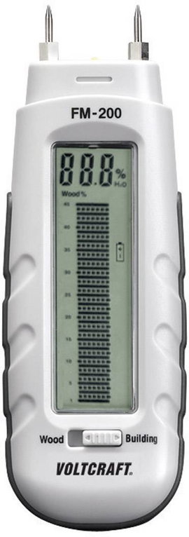 Anyagnedvesség mérő, fa és épületnedvesség mérő 0.2 - 2 térf% Voltcraft FM-200