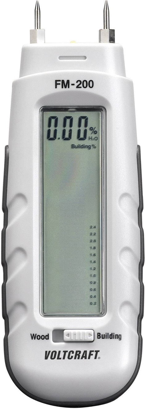 Anyagnedvesség mérő, fa és épületnedvesség mérő 0.2 - 2 térf% Voltcraft FM-200 2. kép