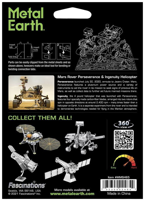 Metal Earth Mars Rover Perseverance & Ingenuity Helicopter Fém építőkészlet 3. kép
