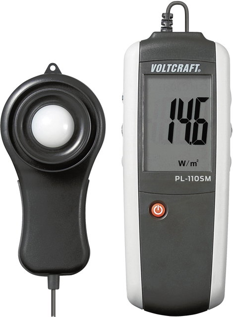 Digitális fénymérő, fotovoltaik mérő, analizáló napelemekhez 0 - 1999 W/m², Voltcraft PL-110SM