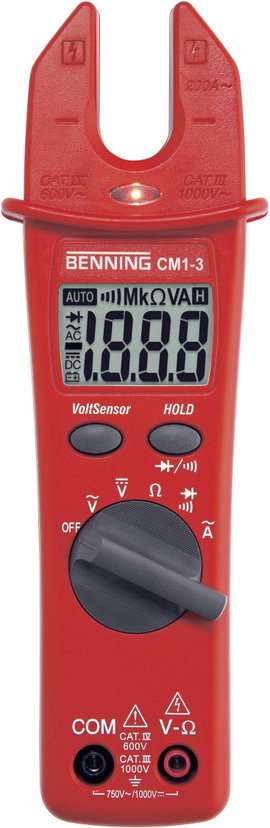 AC váltóáramú lakatfogó multiméter 400A/AC Benning CM 1-3