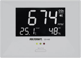 Szén-dioxid CO2 mérő, levegőminőség mérő, Voltcraft CO-60