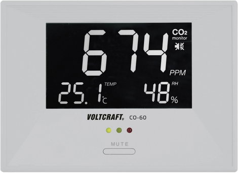 Szén-dioxid CO2 mérő, levegőminőség mérő, Voltcraft CO-60