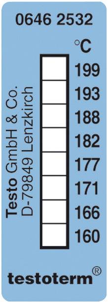 Öntapadós, felragasztható hőmérőcsík, 50 x 18 mm, 161/169/172/177/184/189/197/204 °C-ig Testo Testot