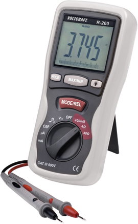 LCR mérőműszer, induktivitás, kapacitás, ellenállásmérő CAT III 600V Voltcraft R-200