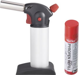 Gázégő, konyhai karamellizáló, flambírozó pisztoly, gáz utántöltő palackkal Toolcraft MAX850