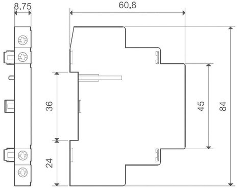 Segédkapcsoló 2 záró 6 A, Finder 022.33 2. kép