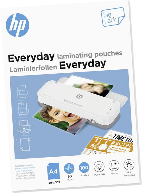 HP Lamináló fólia DIN A4 80 mikron fényes 100 db 2. kép