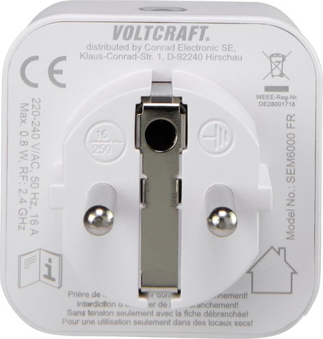 VOLTCRAFT SEM6000FR SET Energiafogyasztás mérő Bluetooth csatlakozó, Adatexport, Adatgyűjtő funkció, 8. kép