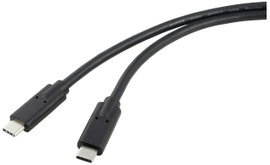 Renkforce USB C kábel USB4™ USB-C® dugó, USB-C® dugó 1.00 m Fekete Kettős árnyékolás RF-5241746