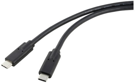 Renkforce USB C kábel USB4™ USB-C® dugó, USB-C® dugó 1.00 m Fekete Kettős árnyékolás RF-5241746