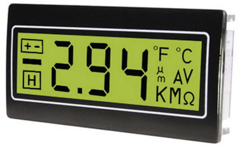 Digitális panelműszer, panelméter zöld háttérvilágítással 200mV 33x68mm TDE DPM962-TG