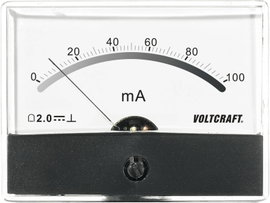 Beépíthető analóg lengőtekercses árammérő műszer 100mA/DC Voltcraft AM-86x65