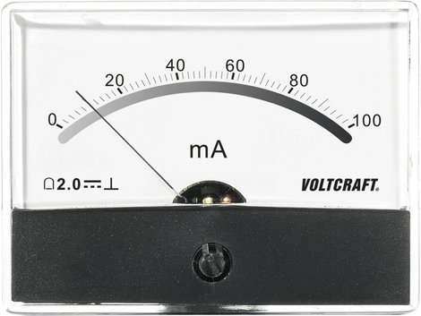 Beépíthető analóg lengőtekercses árammérő műszer 100mA/DC Voltcraft AM-86x65
