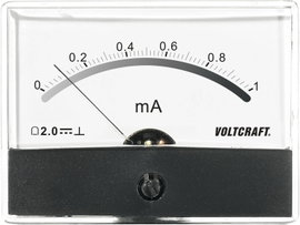 Beépíthető analóg lengőtekercses árammérő műszer 1mA/DC Voltcraft AM-86x65