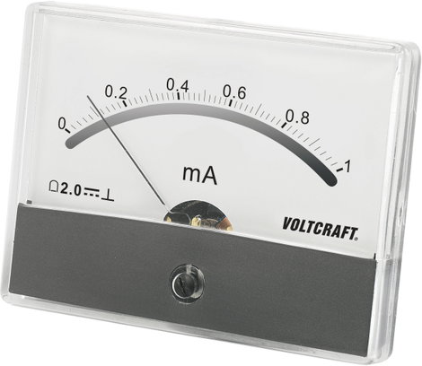 Beépíthető analóg lengőtekercses árammérő műszer 1mA/DC Voltcraft AM-86x65 2. kép