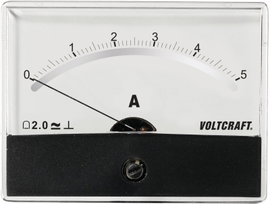 Beépíthető analóg lengőtekercses árammérő műszer 5A/DC Voltcraft AM-86x65